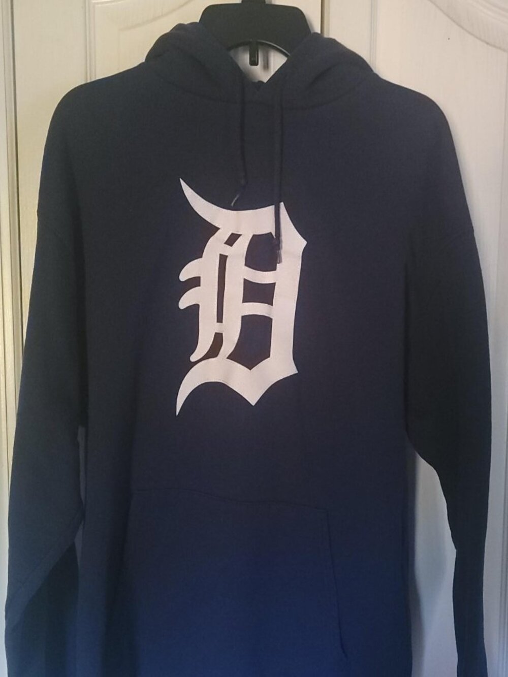 Detroit Tigers Hoodie Men's Small Navy Blue MLB Genuine Merchandise Stitched Sue